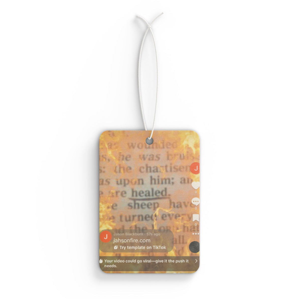 Autumn Scripture Car Air Freshener – Vintage Bible Text Fall Leaves Scented Ornament