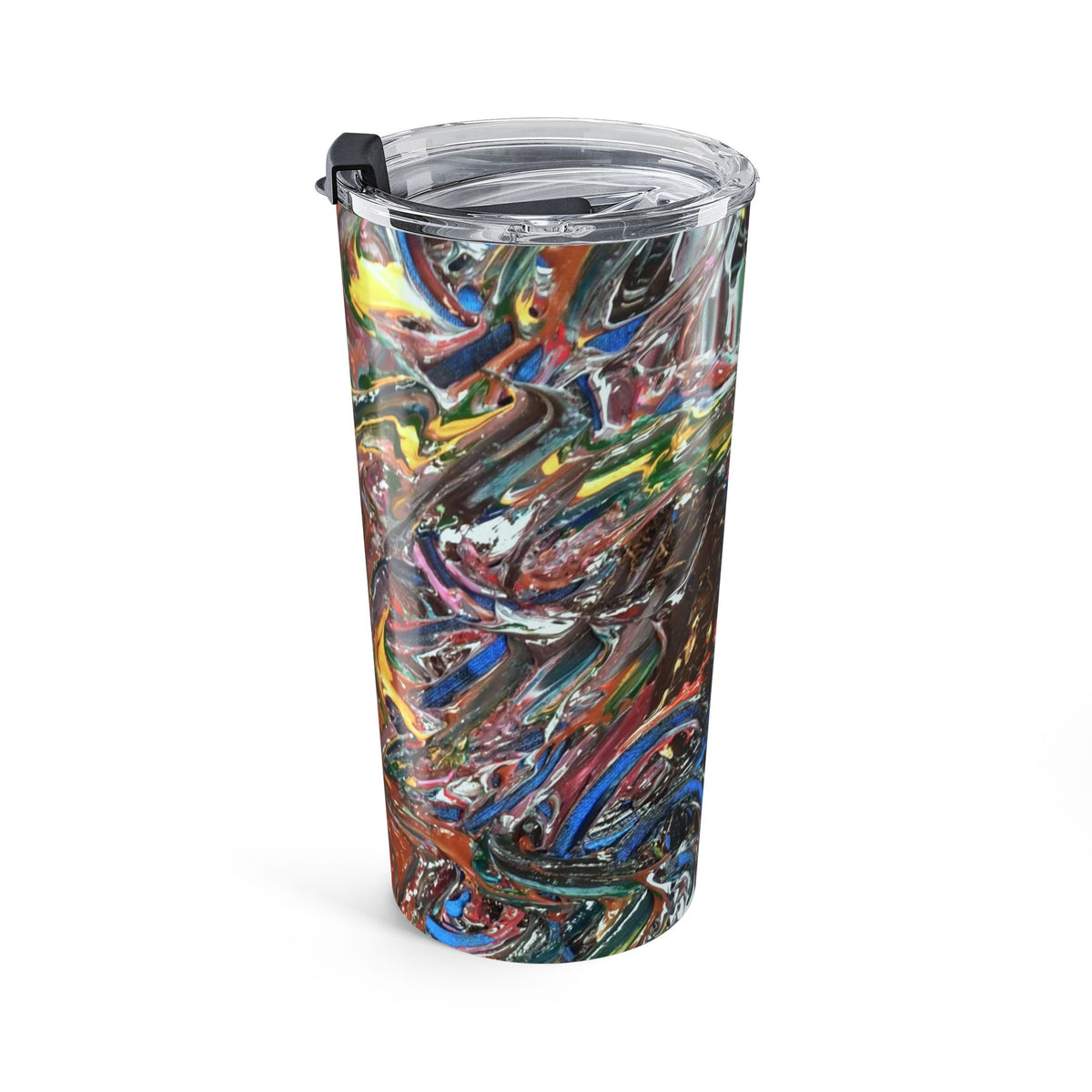 20oz Abstract Marble Travel Tumbler – Colorful Swirl Insulated Cup