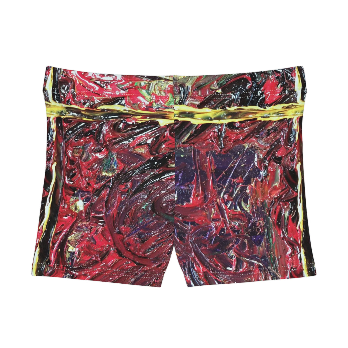 Abstract Red Marble All-Over Print Women's Shorts