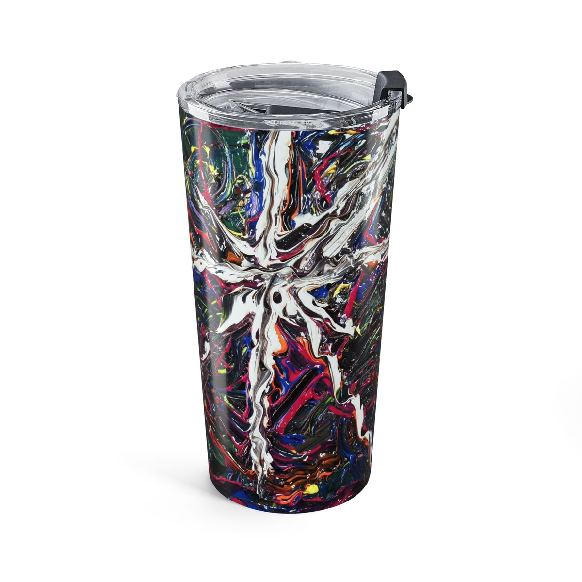 20oz Abstract Art Tumbler – Colorful Modern Paint Swirl Travel Cup