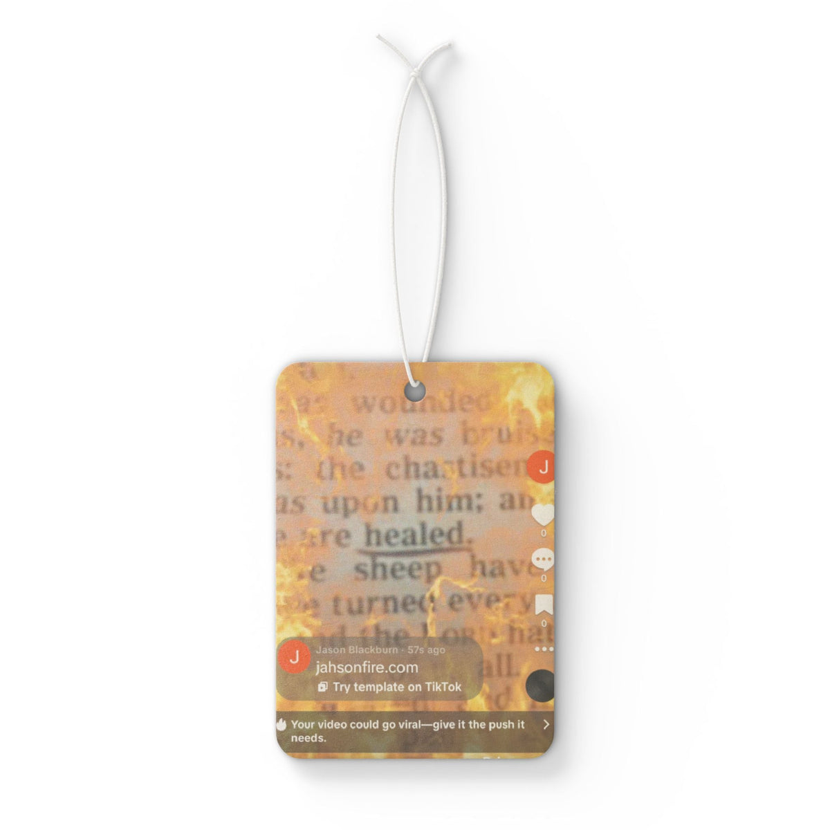 Autumn Scripture Car Air Freshener – Vintage Bible Text Fall Leaves Scented Ornament Printify
