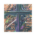 Abstract Resin Art Car Magnet — Colorful Swirl Cross Design