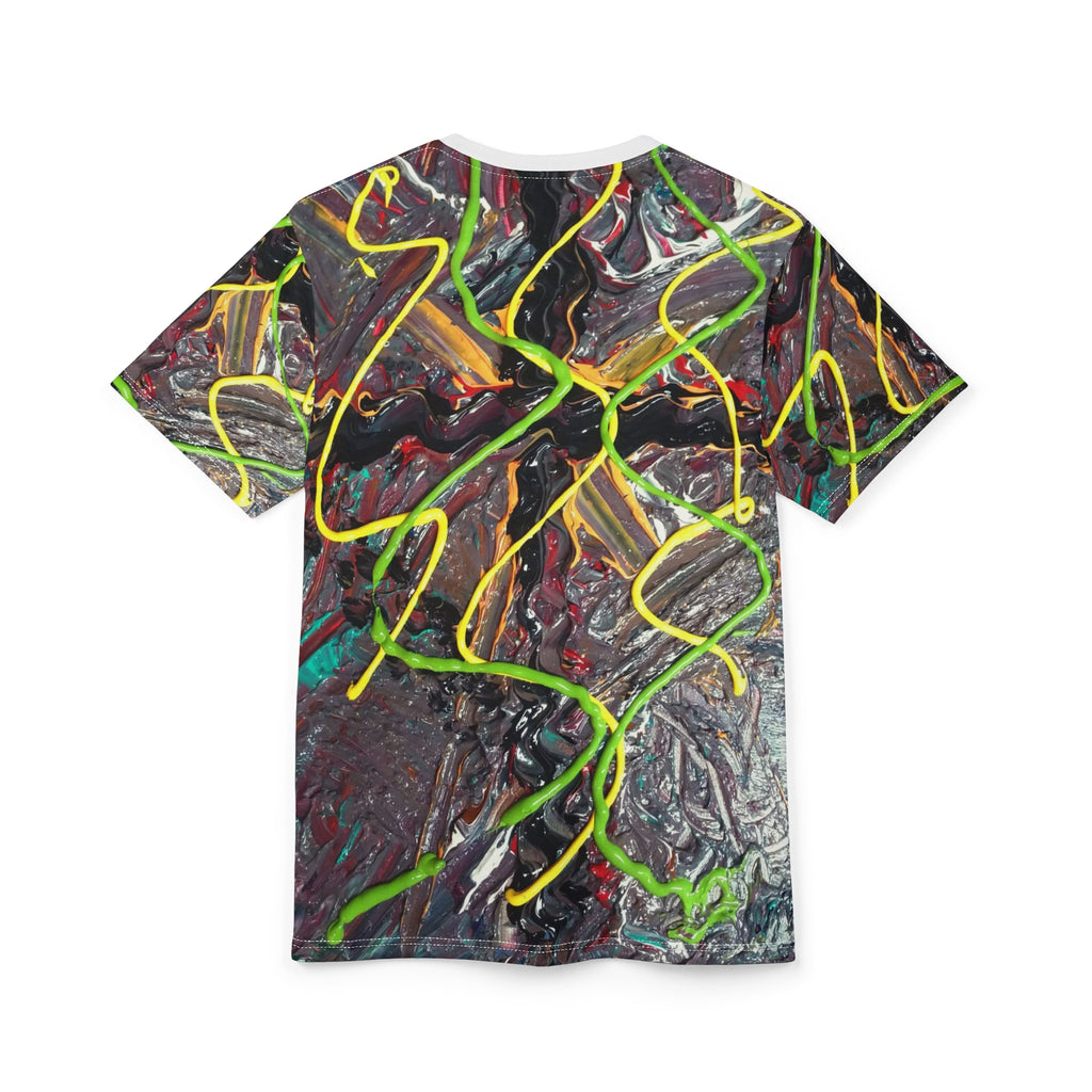 Abstract Neon Drip Tee — All-Over Print Artistic T-Shirt