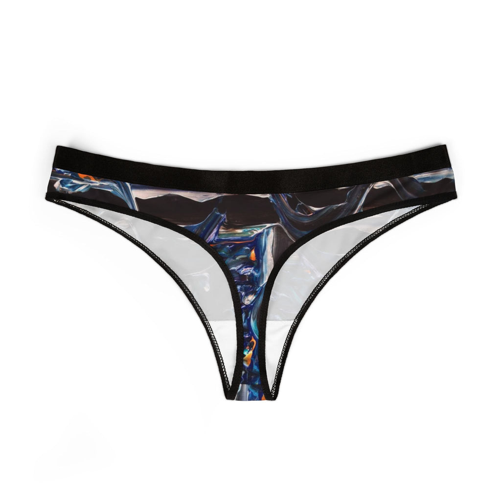 Abstract Metallic Swirl Women's Thong — All-Over Print