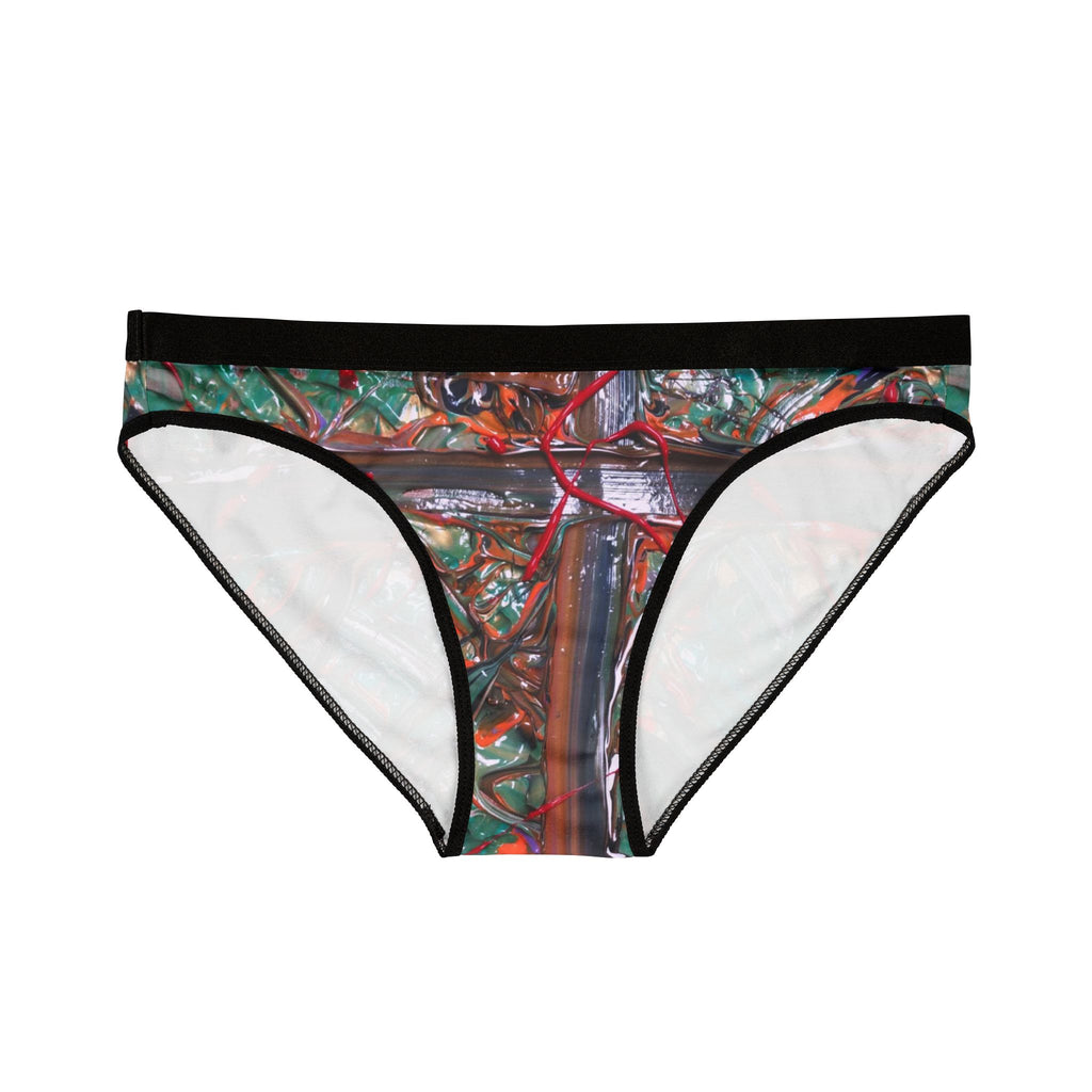 Abstract Cross-Pattern Women's Bikini Briefs — Colorful Art Print Underwear