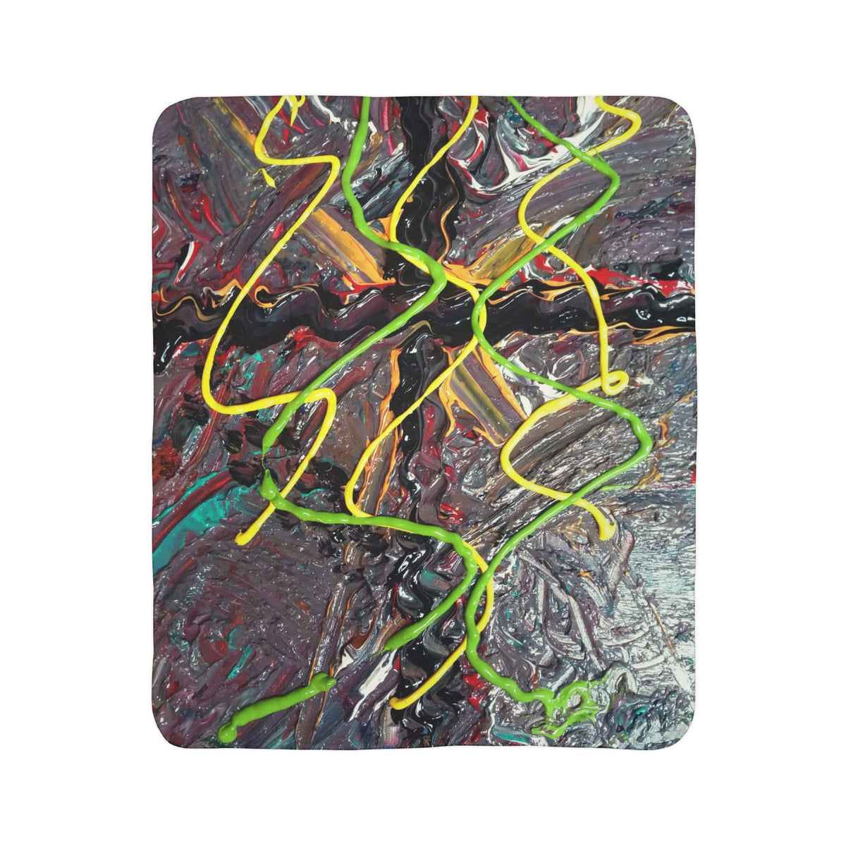 Abstract Neon Splash Sherpa Blanket