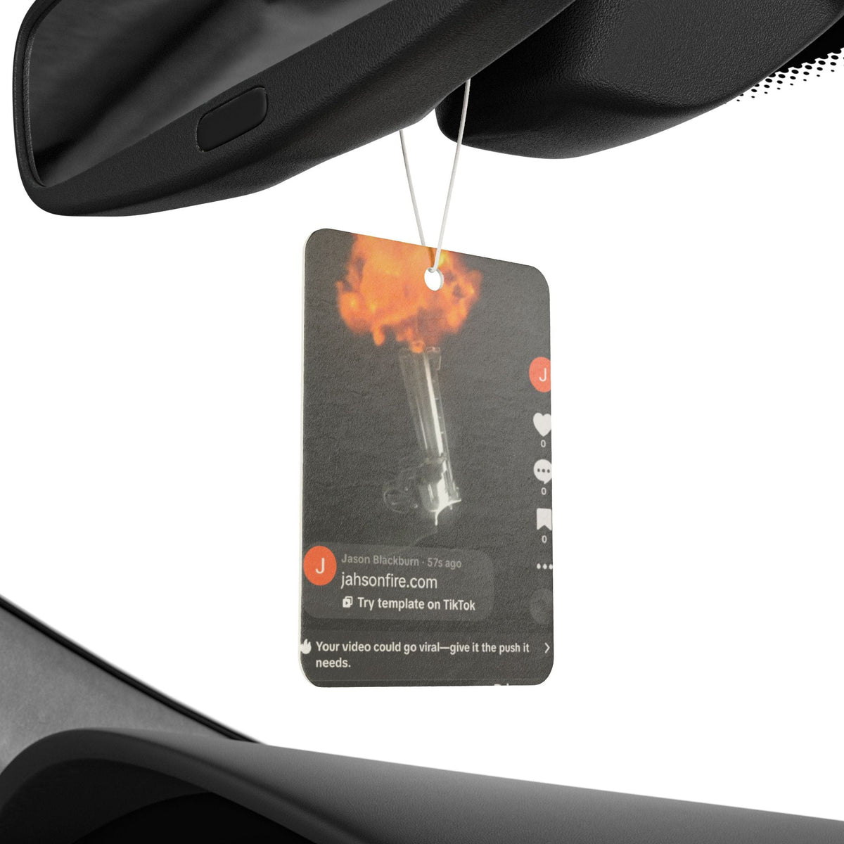 Car Air Freshener — Orange Flame TikTok Screenshot Scent Tag Printify