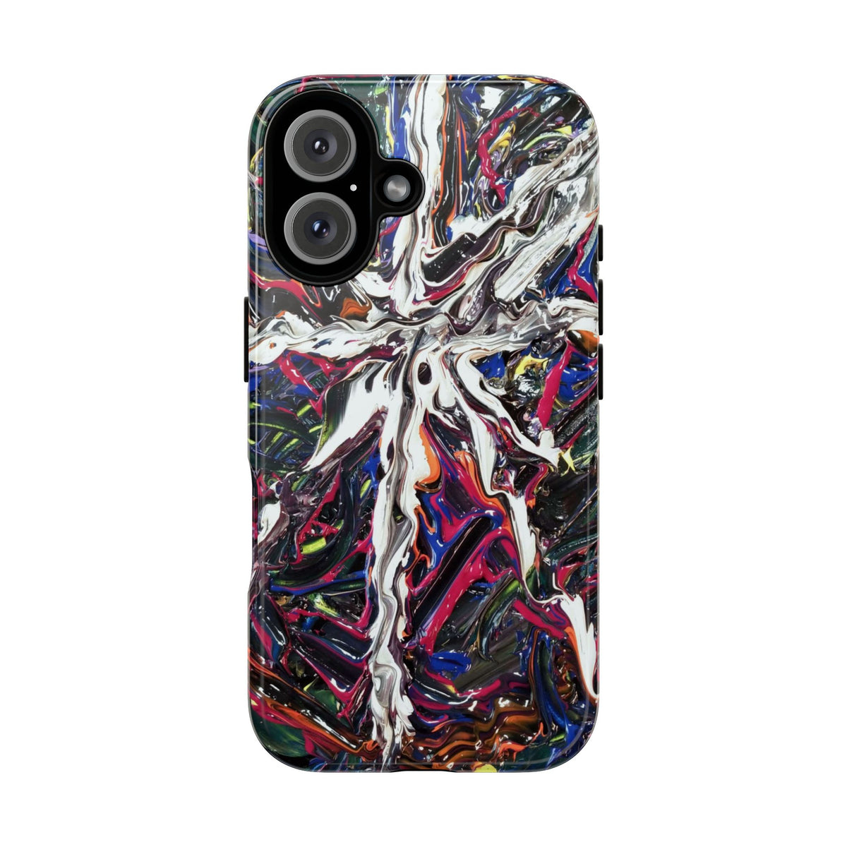 Abstract Splash Tough Phone Case – Colorful Drip Art Protective Cover