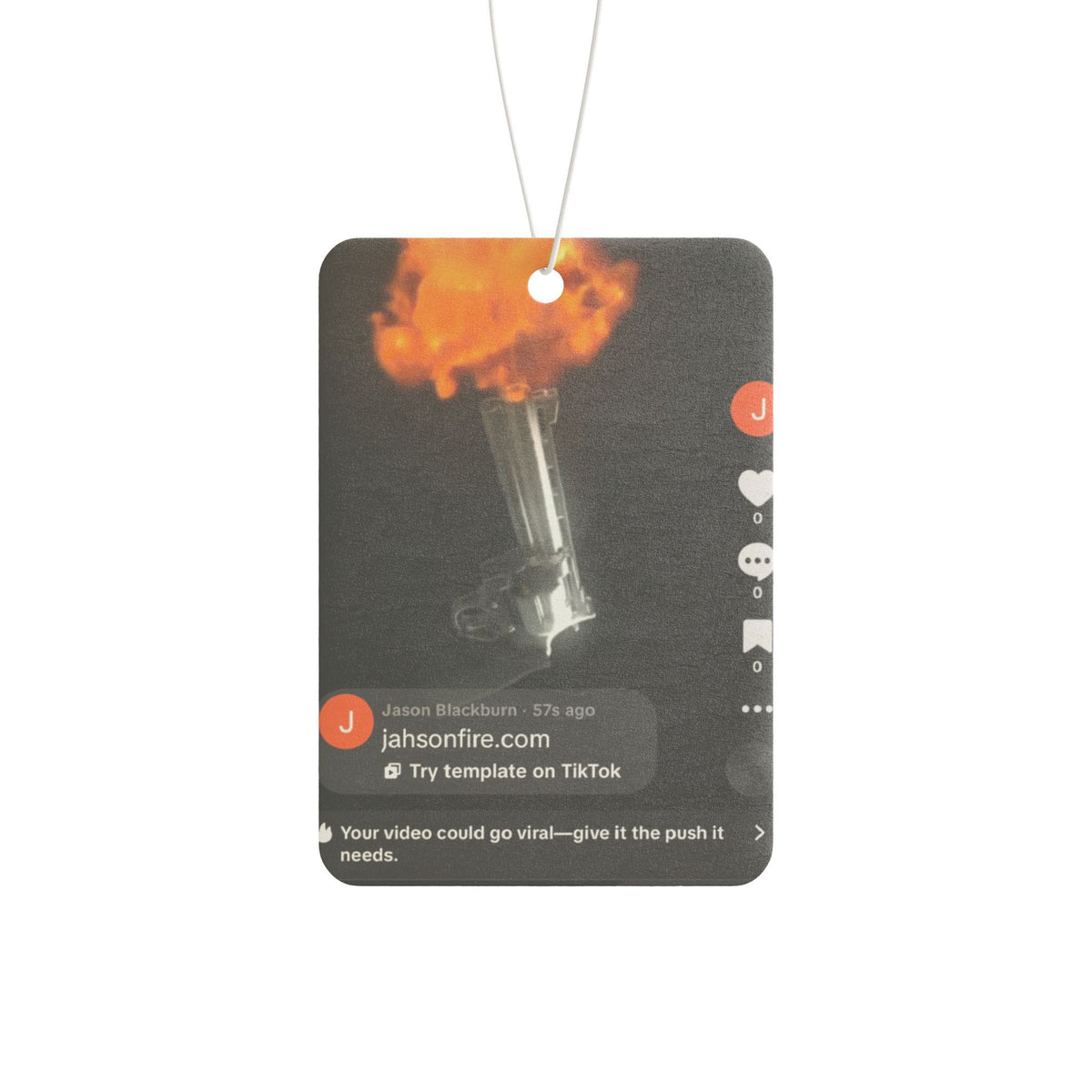 Car Air Freshener — Orange Flame TikTok Screenshot Scent Tag