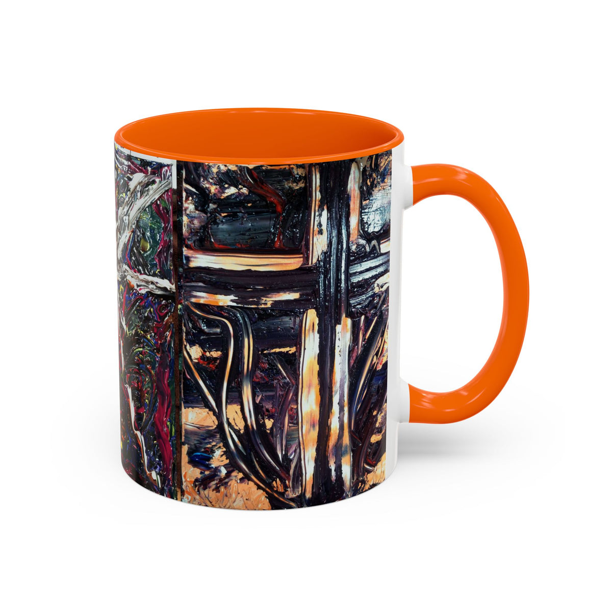 Abstract Starburst Accent Coffee Mug — Colorful Modern Art Ceramic (11/15oz)