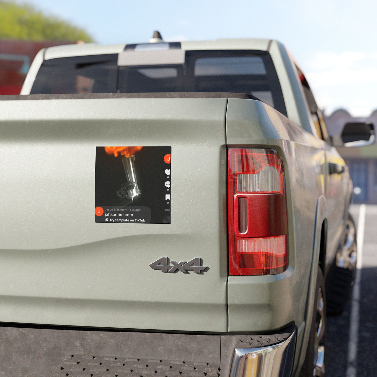 Flaming Revolver Car Magnet — Dark Aesthetic Vehicle Sticker