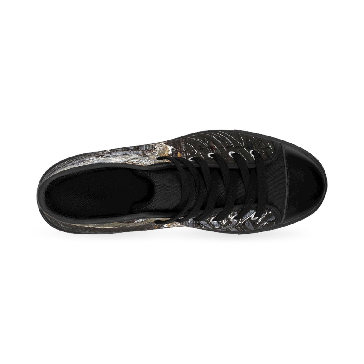 Women's High-Top Sneakers — Distressed Metallic Urban Art Print
