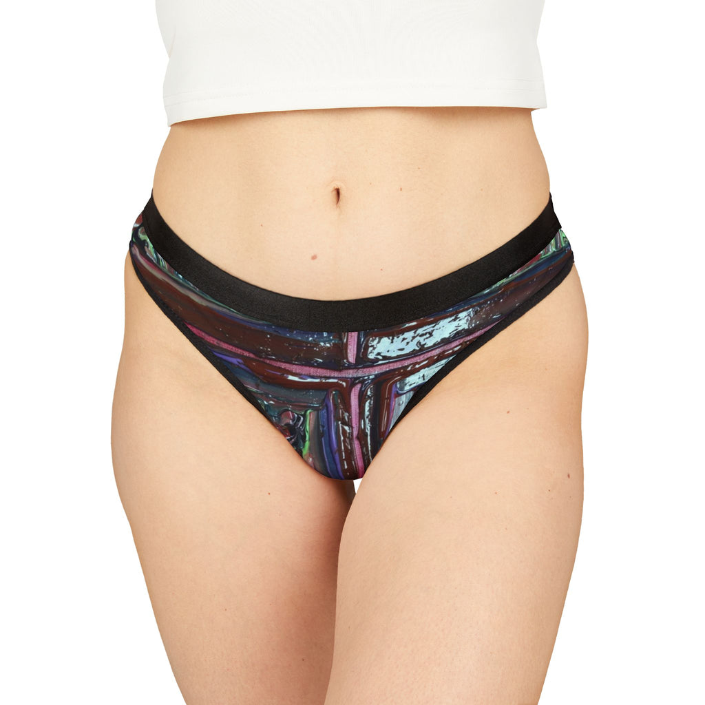 Iridescent Tile Print Women's Thong — Sexy Abstract Pattern Panty