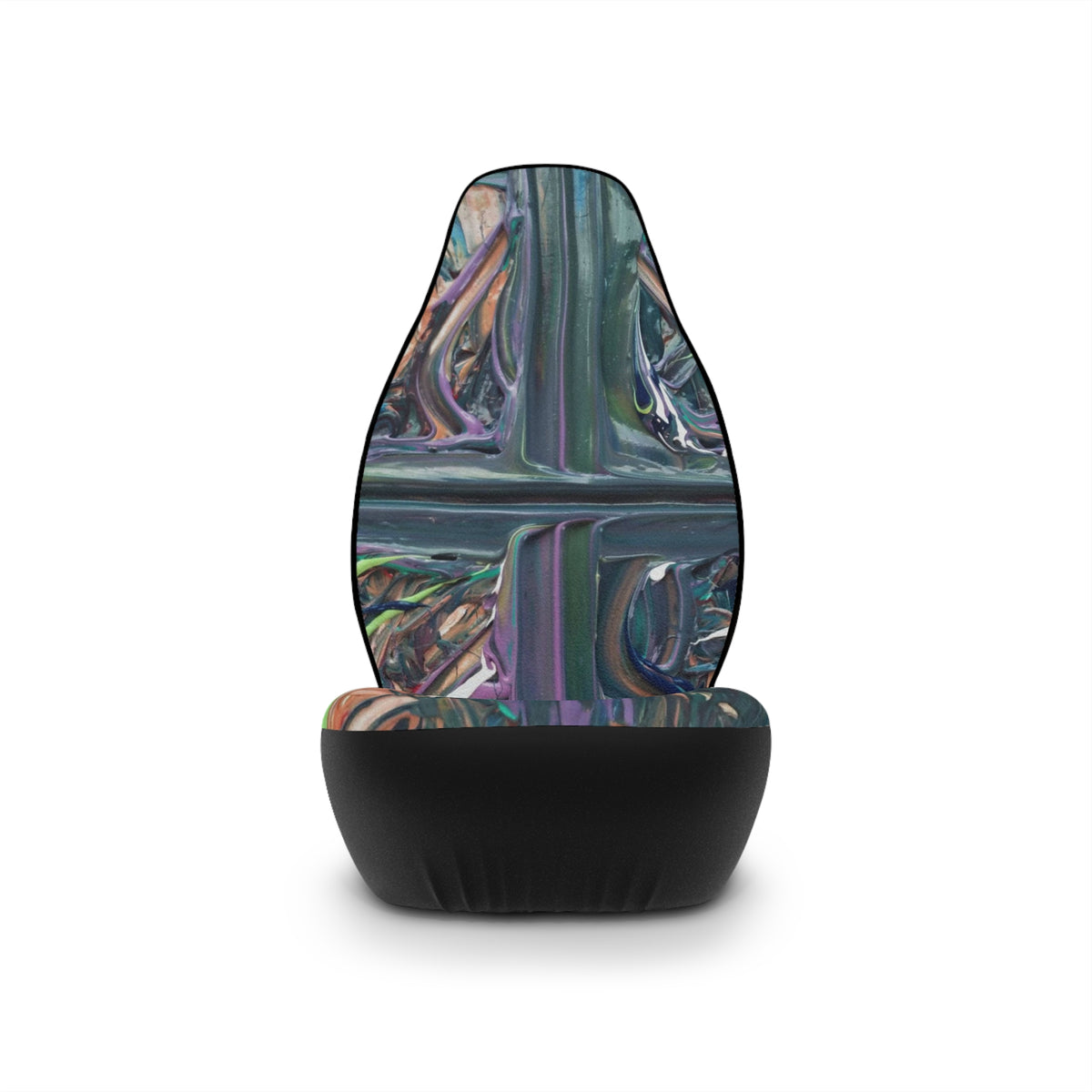 Abstract Swirl Car Seat Covers — Colorful Fluid Art Automotive Seat Protector