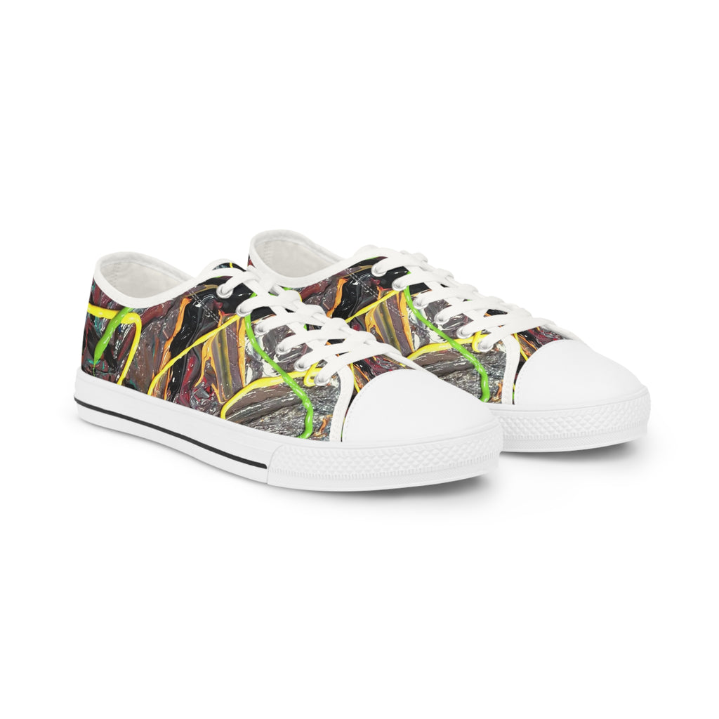 Abstract Neon Graffiti Low Top Sneakers