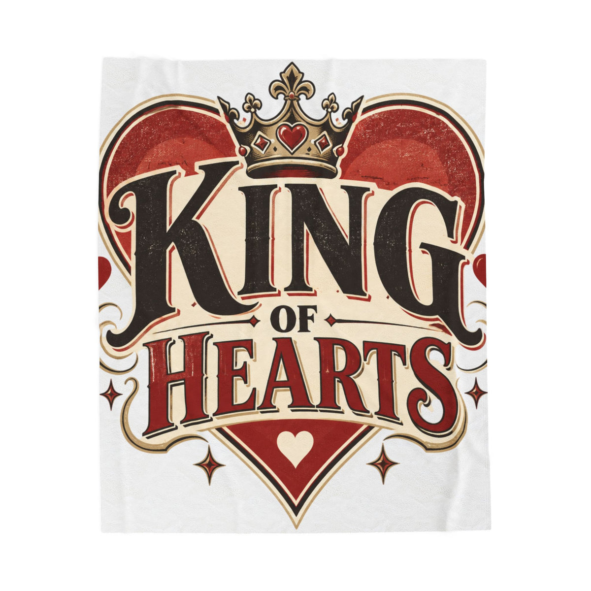 King of Hearts Velveteen Plush Blanket
