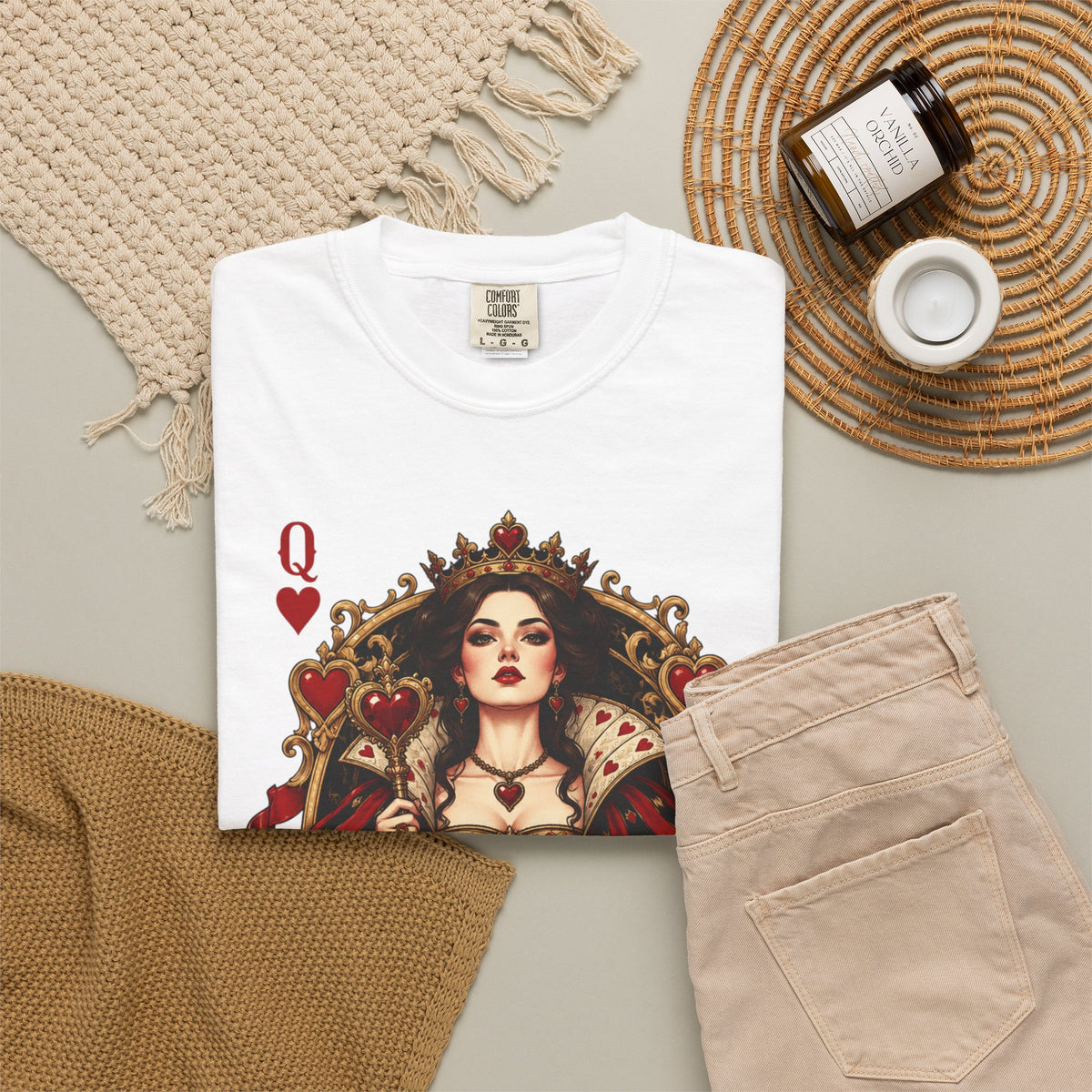 Queen of Hearts Playing Card T-Shirt