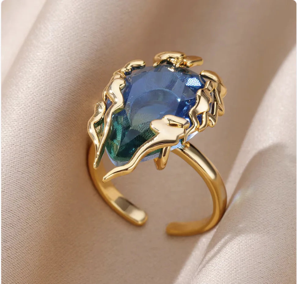 Copper Flower Zircon Diamond Ring JahSonFire
