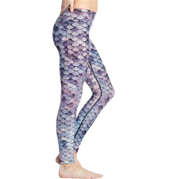Printed Elastic Yoga Pants for Fitness and Exercise
