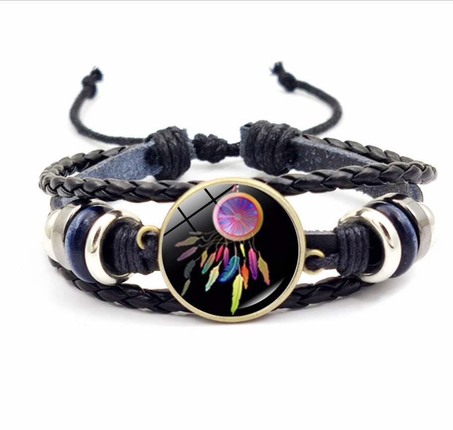 Dreamcatcher Bracelet, Woven Bronze Wolf Bracelet