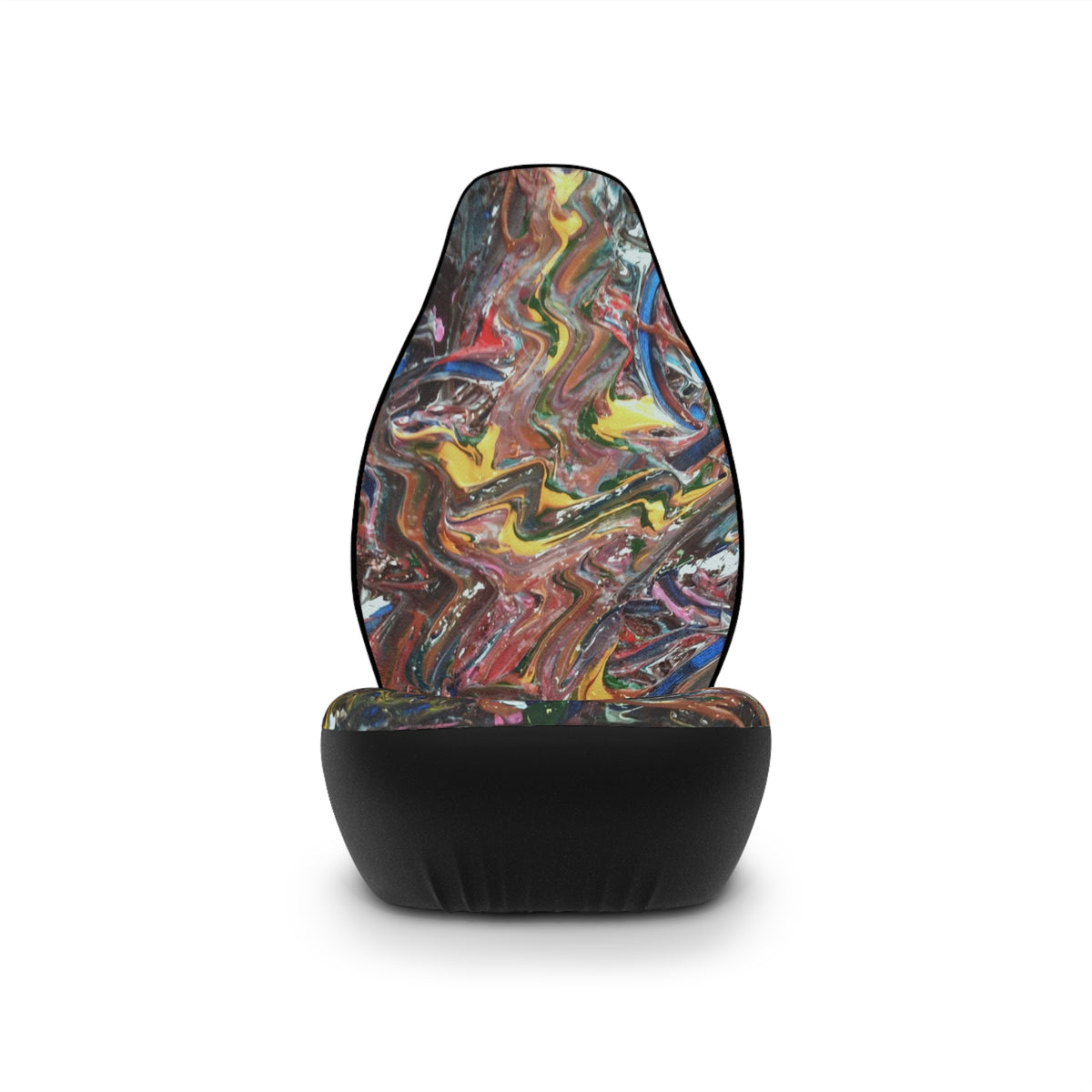 Abstract Paint Swirl Car Seat Covers — Colorful Artistic Auto Seat Protector