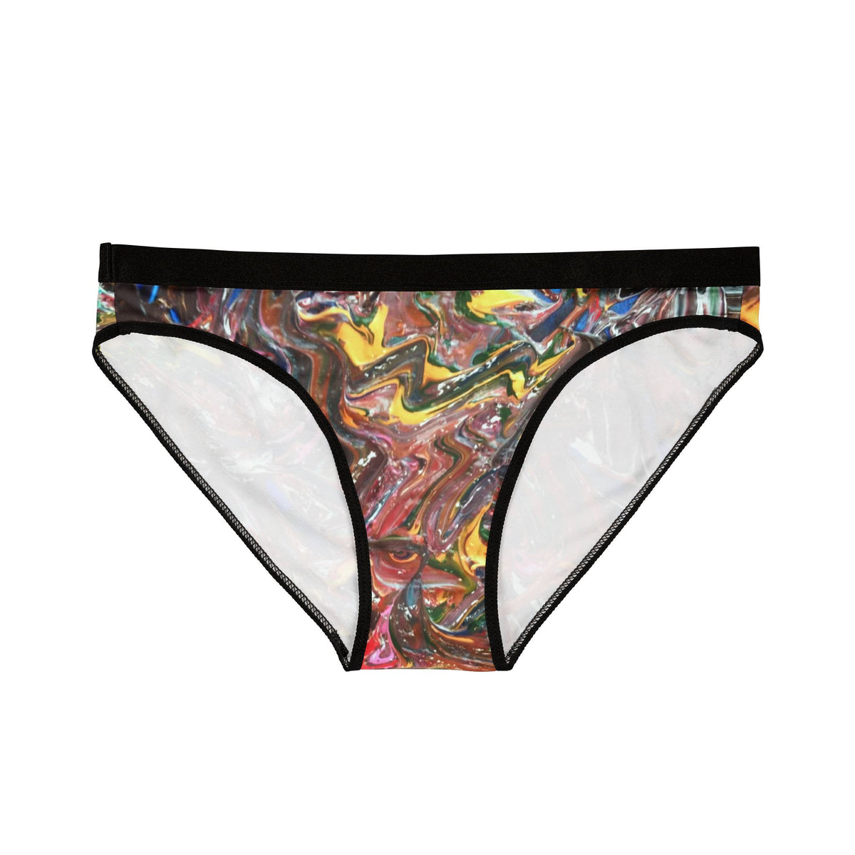 Abstract Marble Print Women's Bikini Briefs — Colorful Swirl Pattern