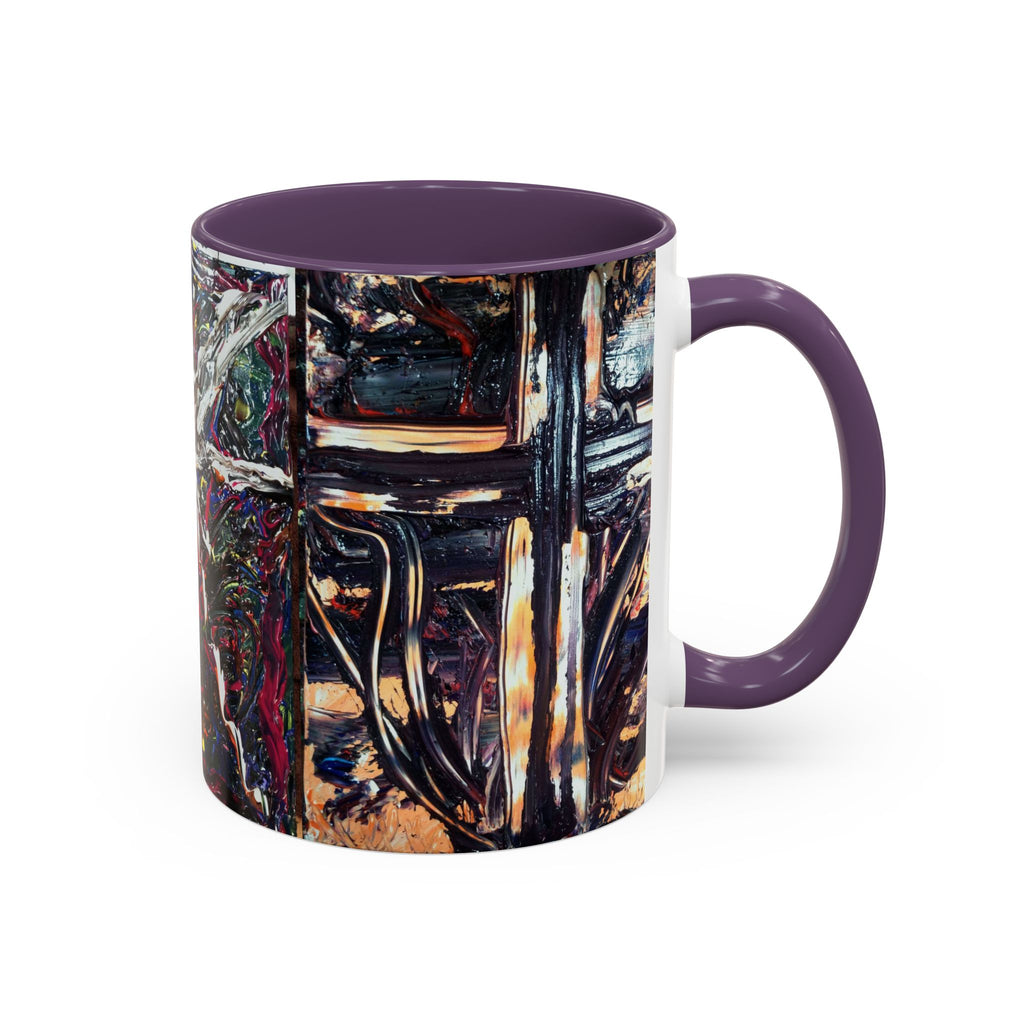Abstract Starburst Accent Coffee Mug — Colorful Modern Art Ceramic (11/15oz)