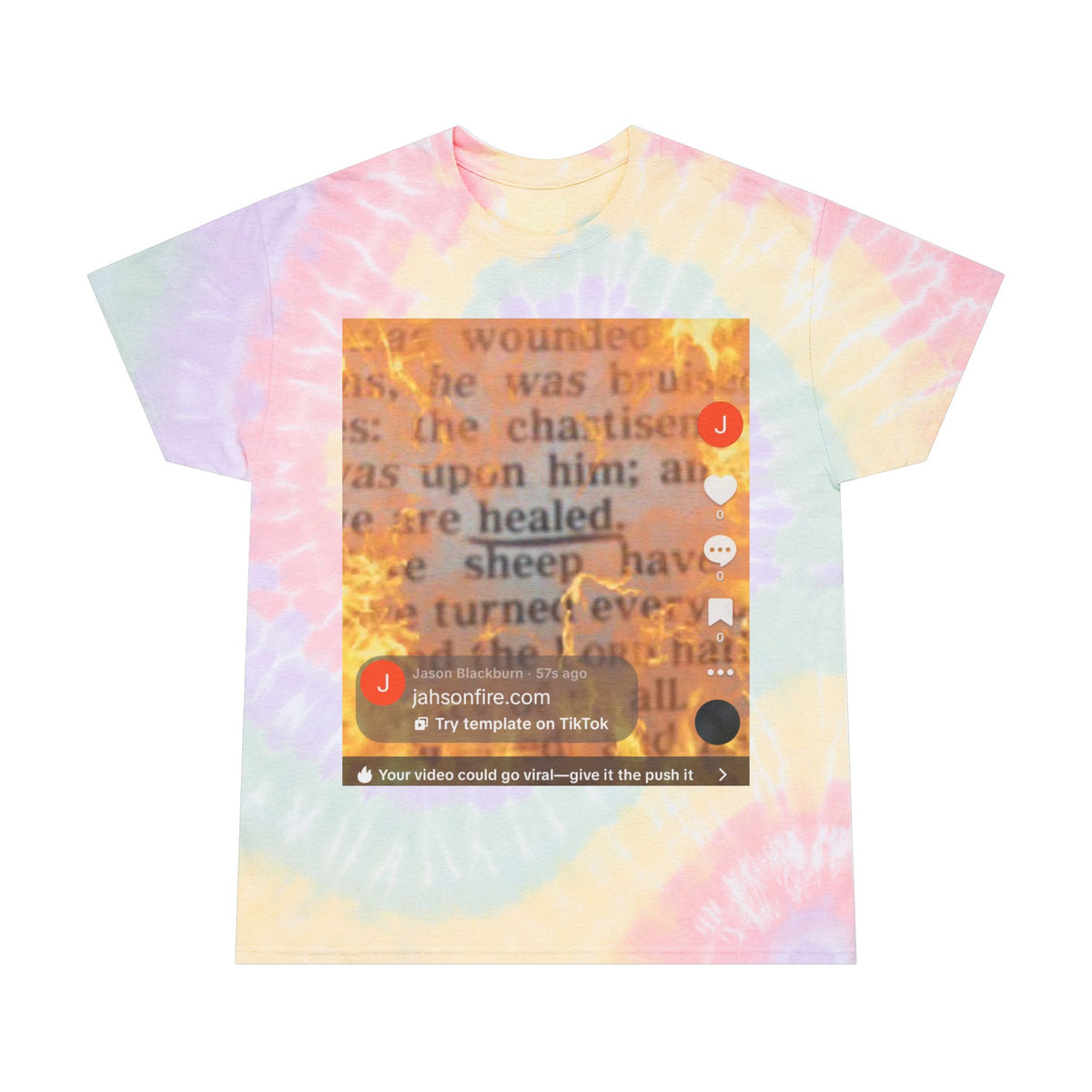Tie-Dye Tee — Pastel Spiral Graphic Tee (Social Media Collage Design)