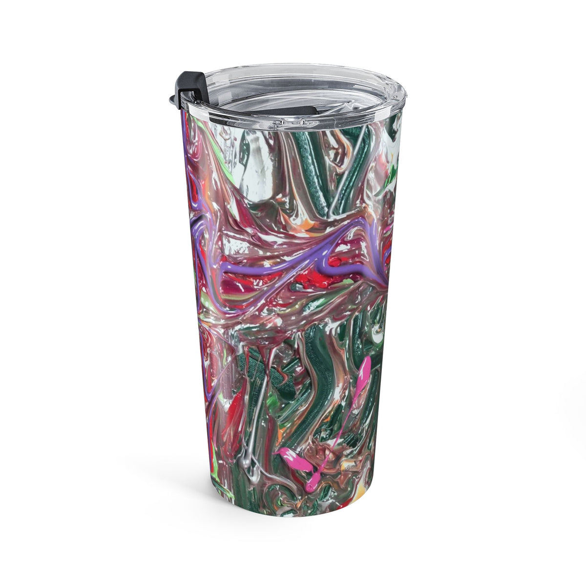20oz Abstract Marble Tumbler — Colorful Swirl Insulated Travel Cup