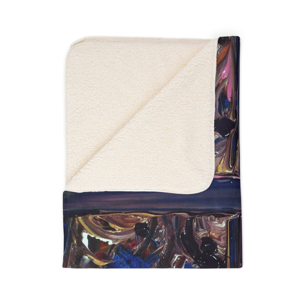 Abstract Window Pane Sherpa Blanket — Cozy Artistic Fleece Throw