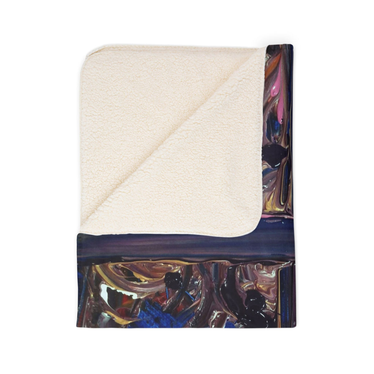 Abstract Window Pane Sherpa Blanket — Cozy Artistic Fleece Throw