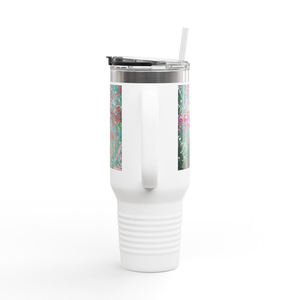 40oz Insulated Travel Mug - Abstract Cross Art Design
