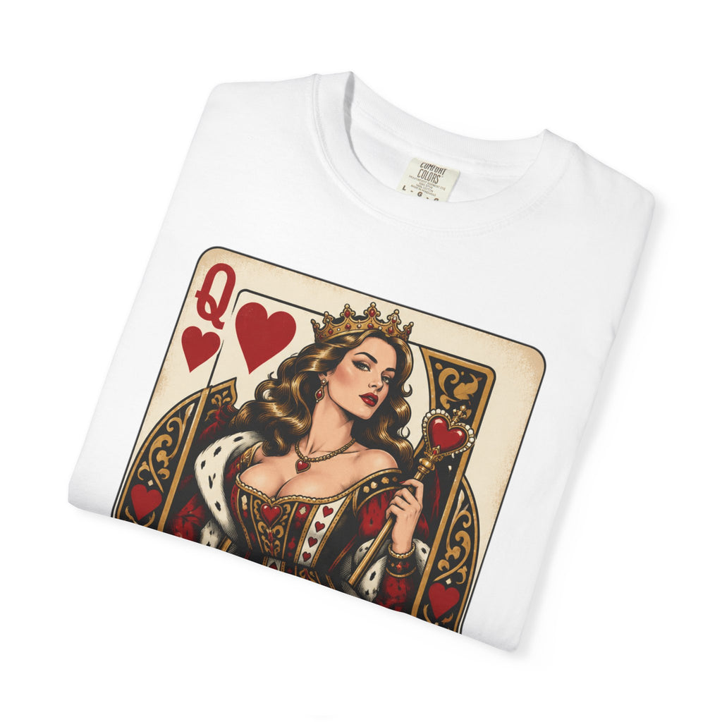 Queen of Hearts Playing Card Graphic T-Shirt