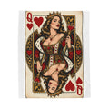 Queen of Hearts Playing Card Velveteen Plush Blanket