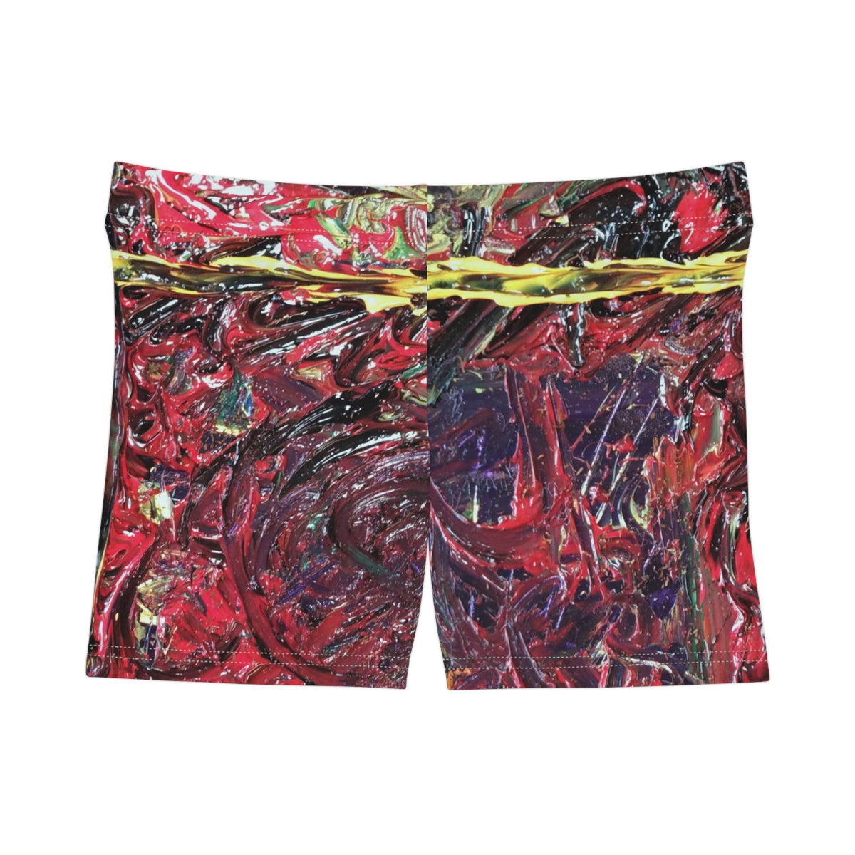Abstract Red Marble All-Over Print Women's Shorts