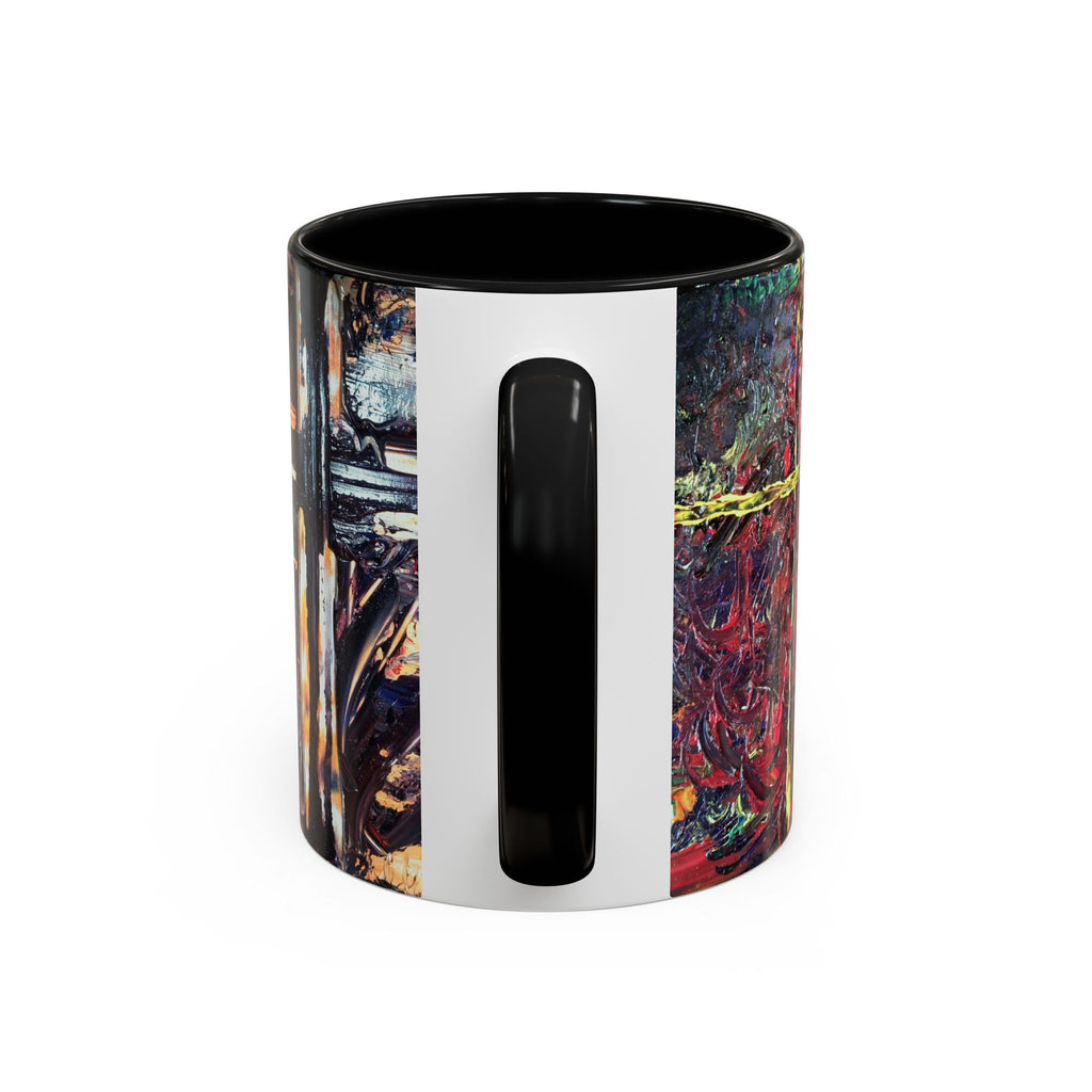 Abstract Starburst Accent Coffee Mug — Colorful Modern Art Ceramic (11/15oz)