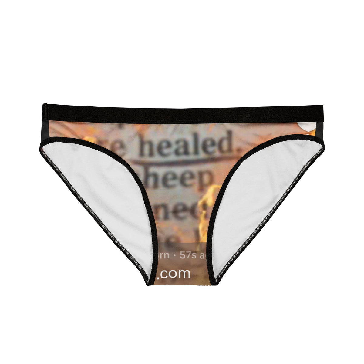 Flame Print Women's Bikini Briefs — 'Healed Sheep' Graphic AOP