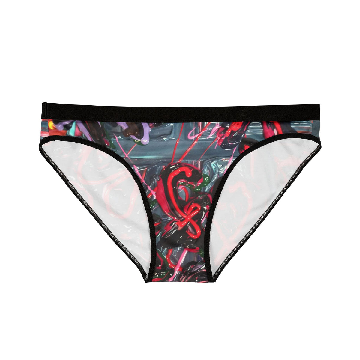 Neon Graffiti Women’s Bikini Briefs — Vibrant Abstract Underwear