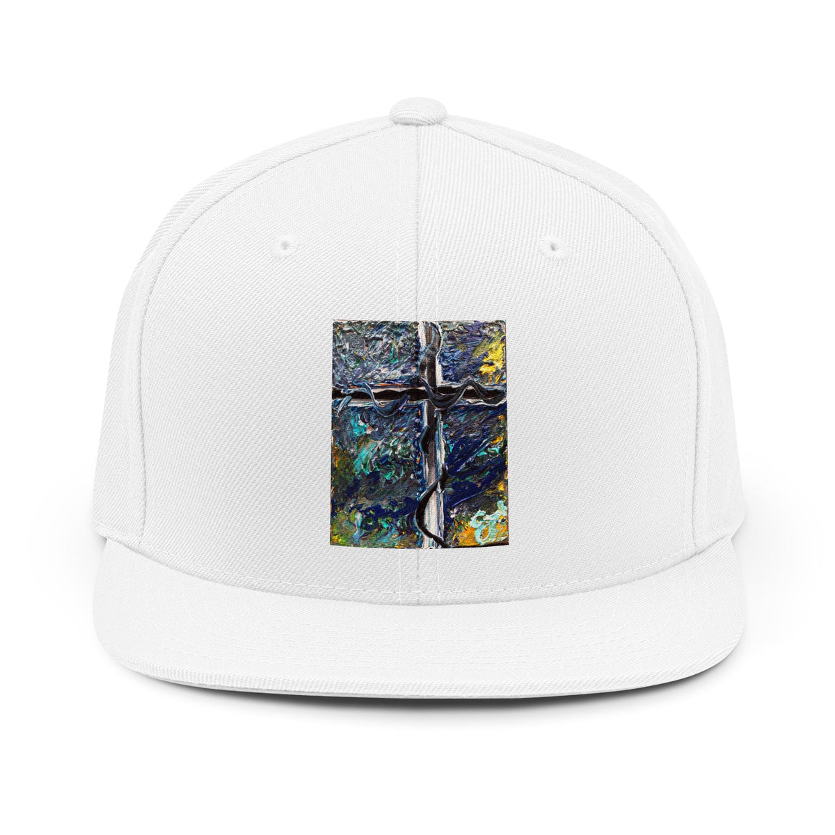 Abstract Cross Snapback Hat — Textured Art Religious Baseball Cap