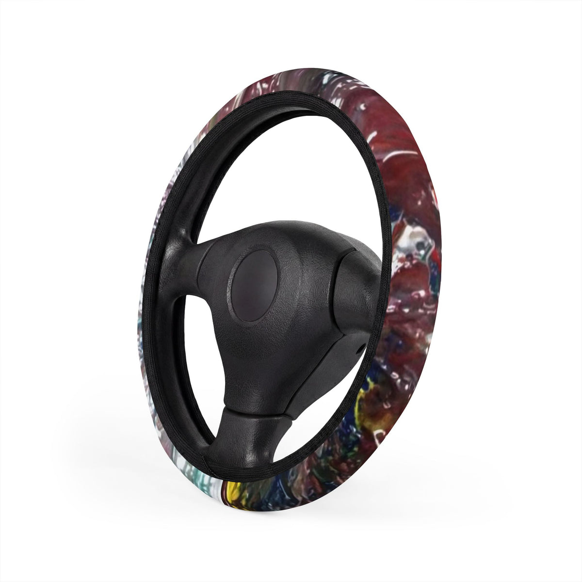 Abstract Marble Pattern Steering Wheel Cover — Colorful Protective Grip
