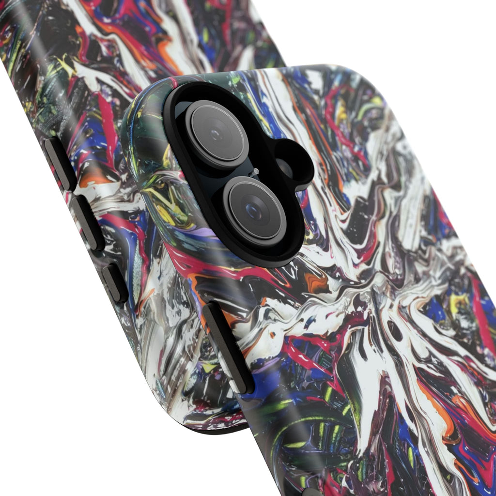 Abstract Splash Tough Phone Case – Colorful Drip Art Protective Cover