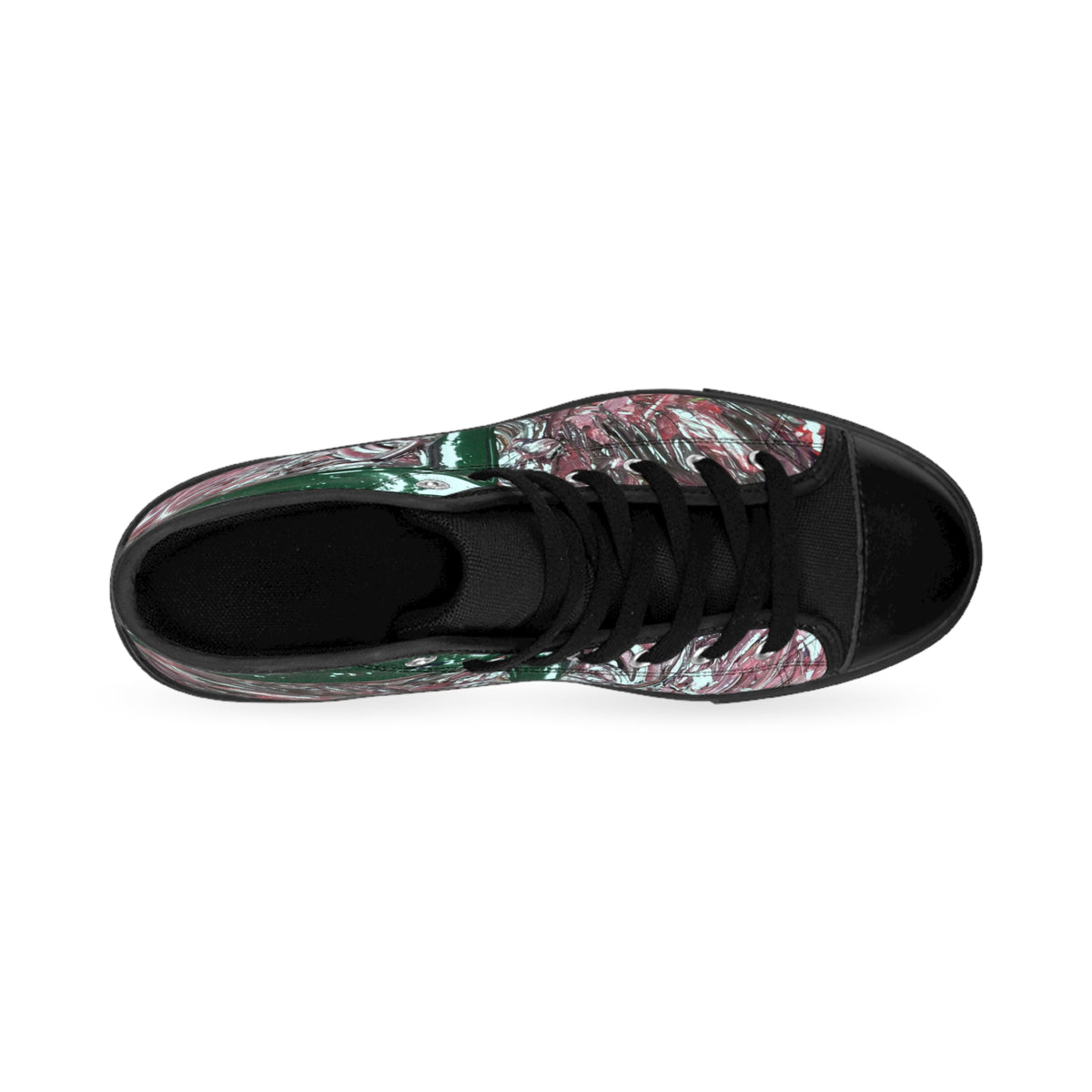 High-Top Sneakers — Abstract Pink Green Graffiti Design