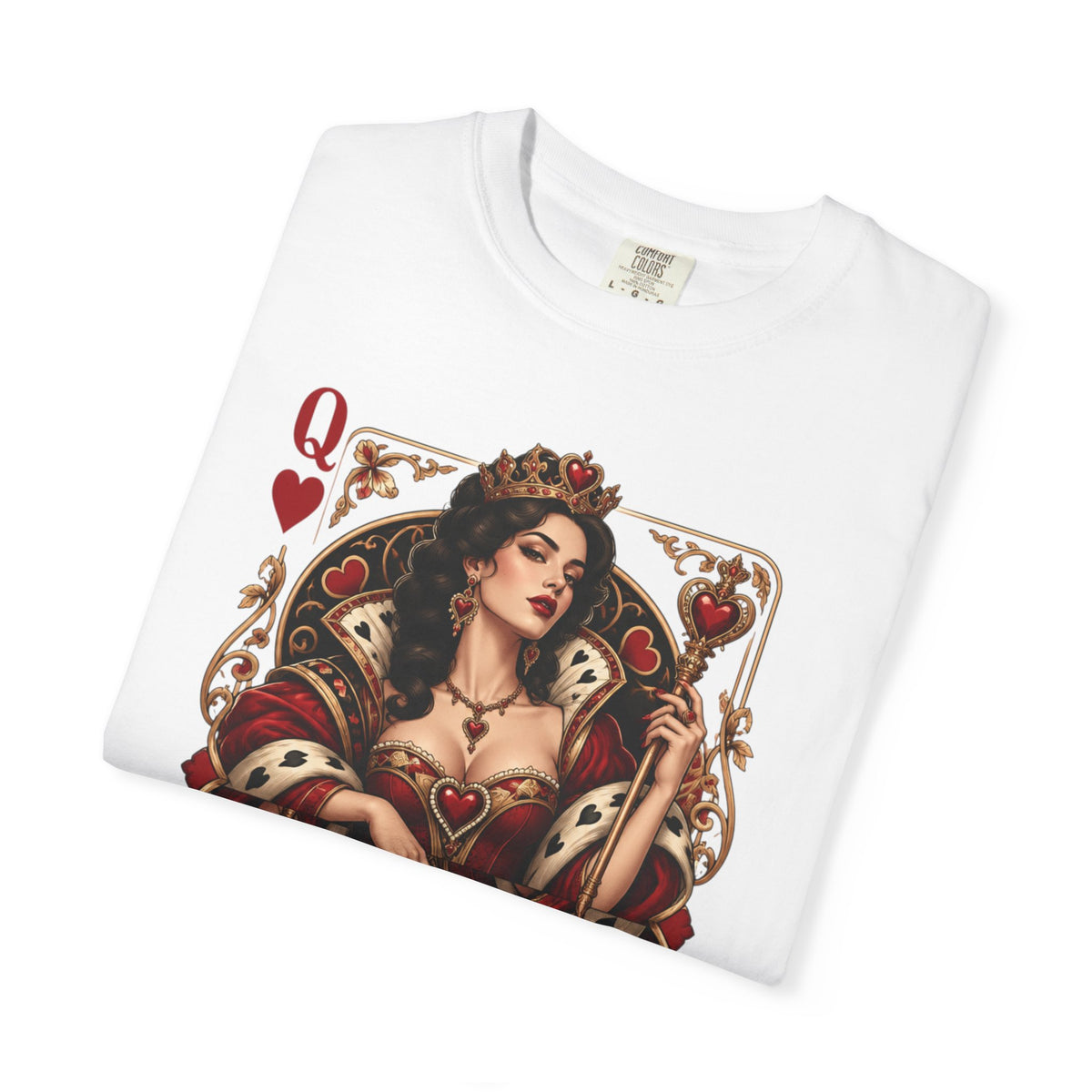 Queen of Hearts Playing Card Graphic T-Shirt