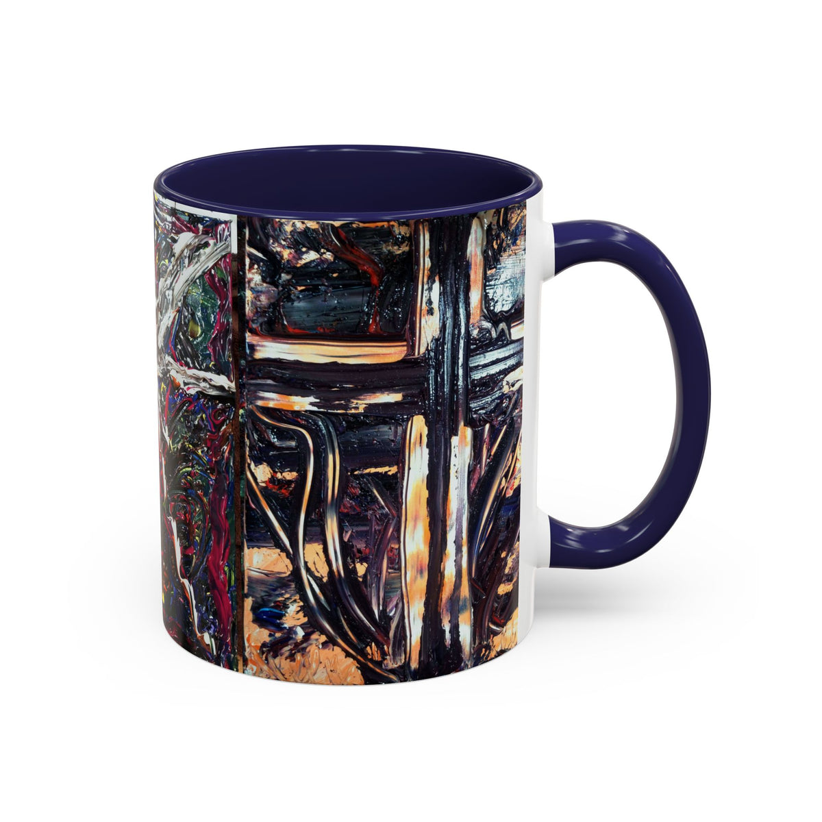 Abstract Starburst Accent Coffee Mug — Colorful Modern Art Ceramic (11/15oz)