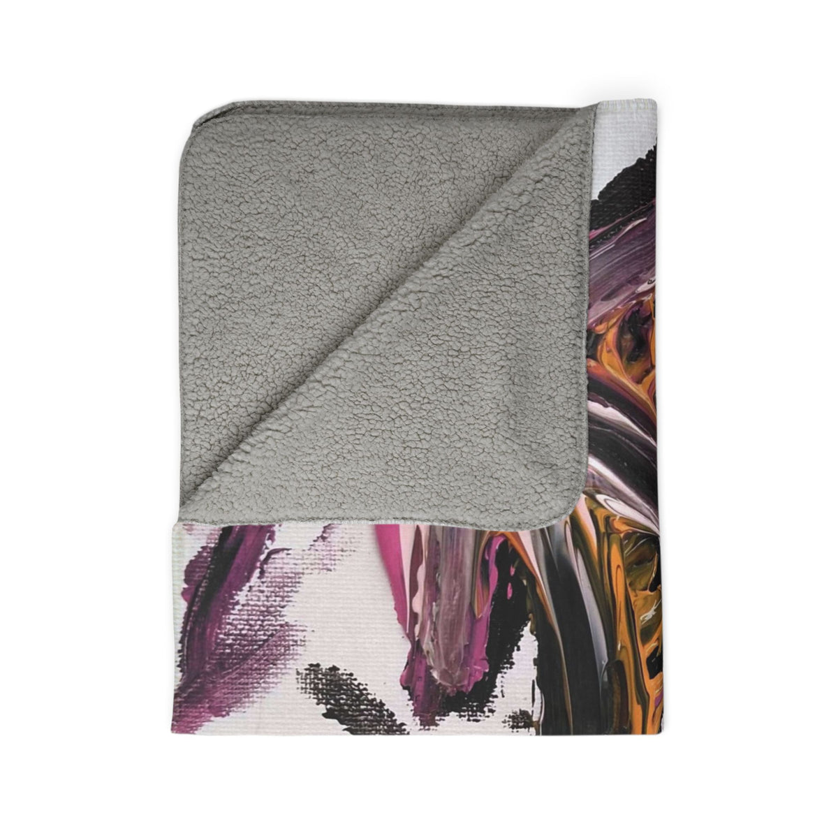 Abstract Seaweed Fleece Sherpa Blanket