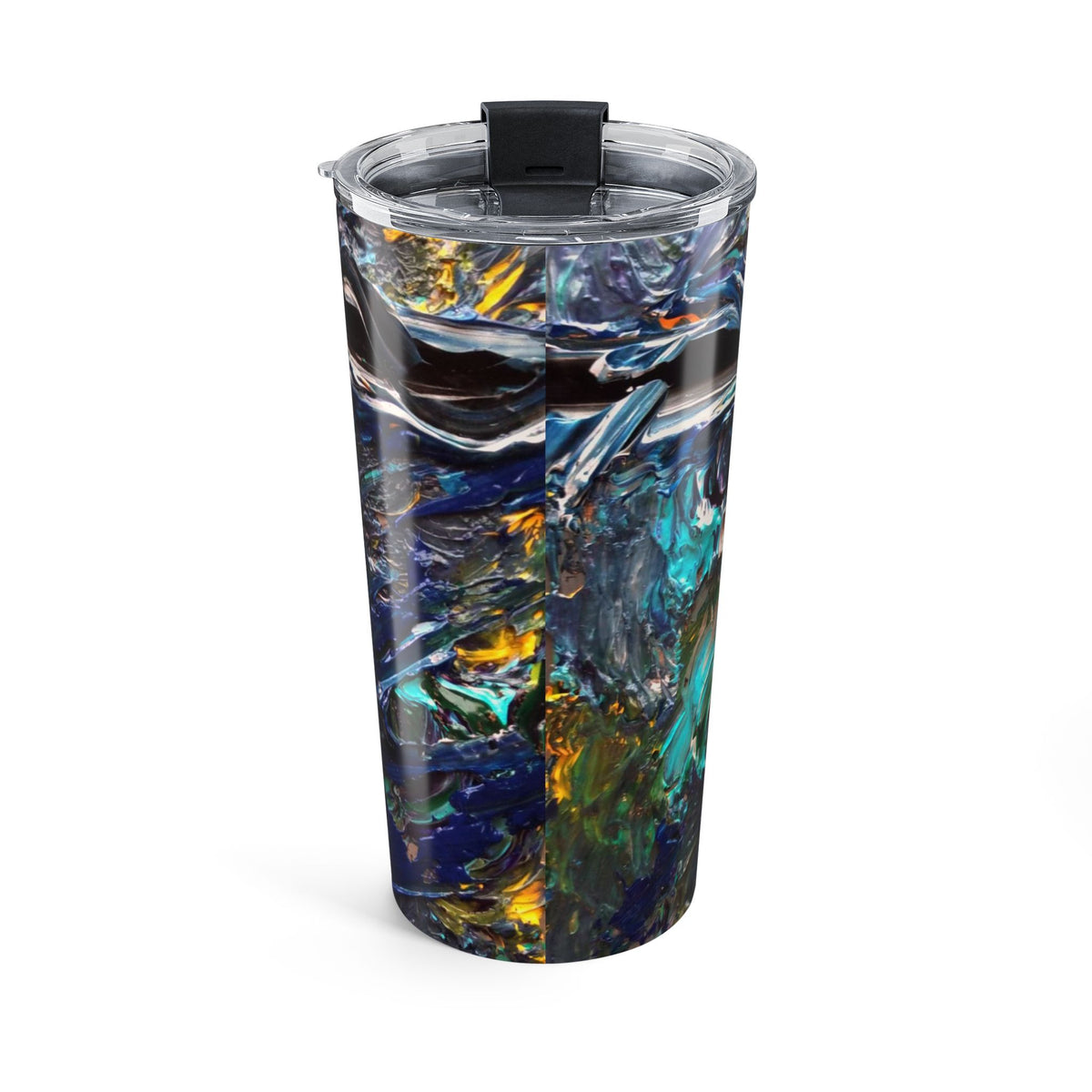 20oz Abstract Ocean Resin Tumbler — Iridescent Blue Travel Cup