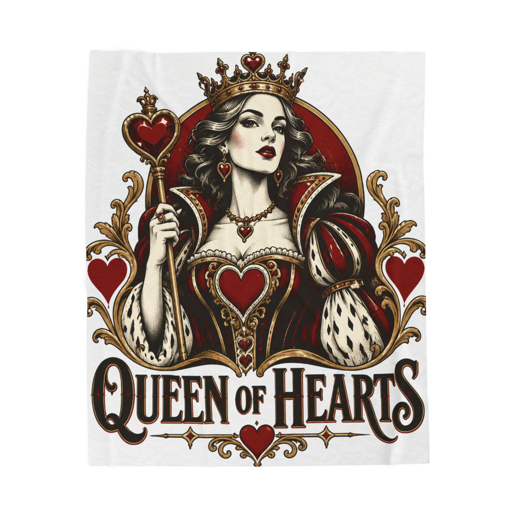 Queen of Hearts Velveteen Plush Blanket
