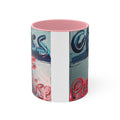Accent Pink Interior Mug — 'Cross = Paradise' Handpainted Typography Coffee Mug