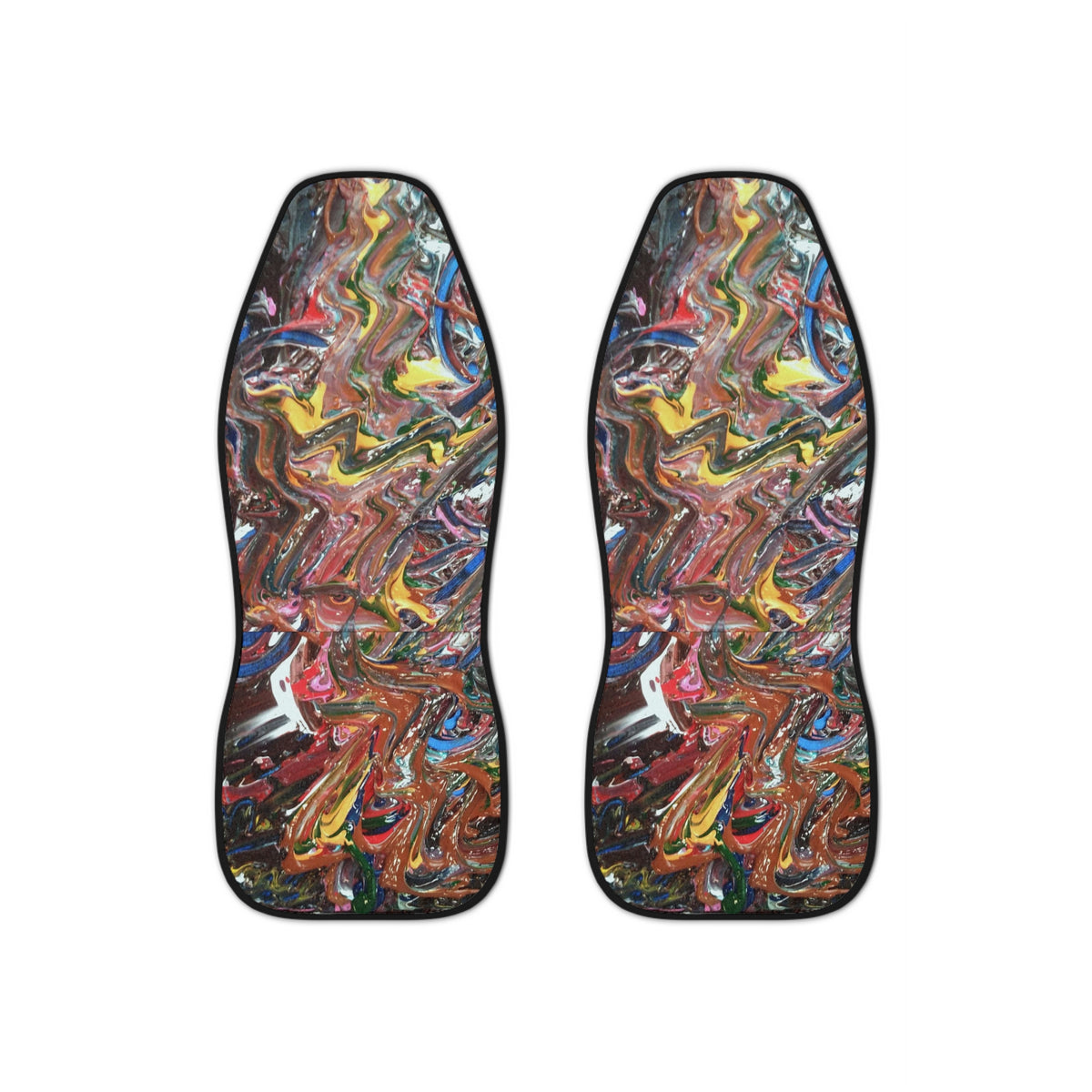 Abstract Paint Swirl Car Seat Covers — Colorful Artistic Auto Seat Protector