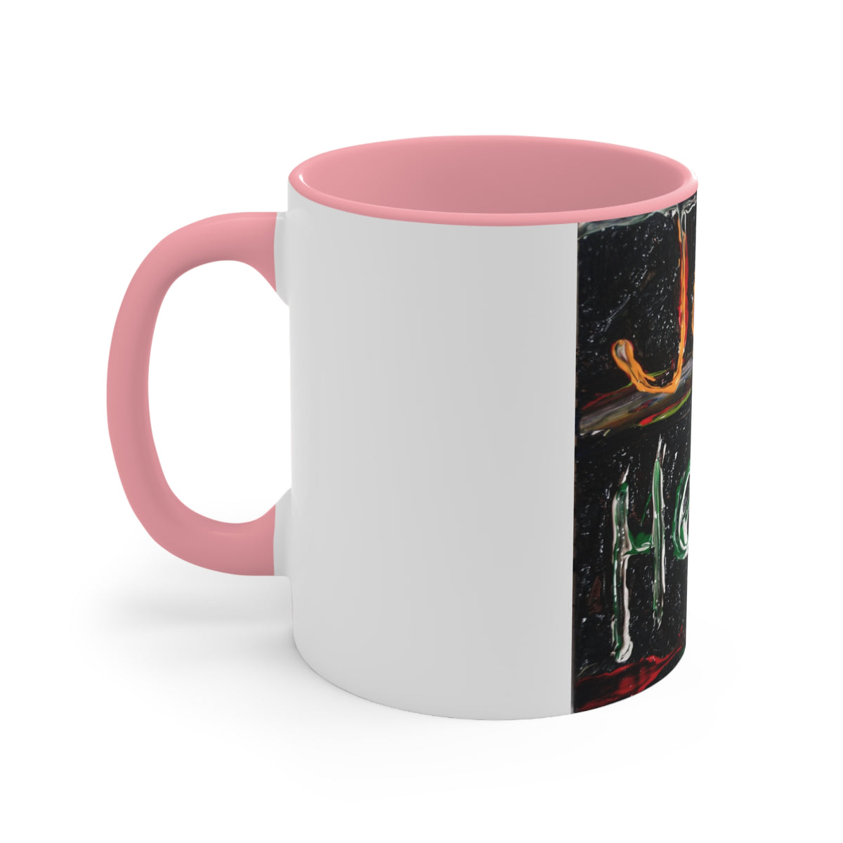 Jesus Heals Accent Mug — Inspirational Christian Coffee Cup (Pink Interior)